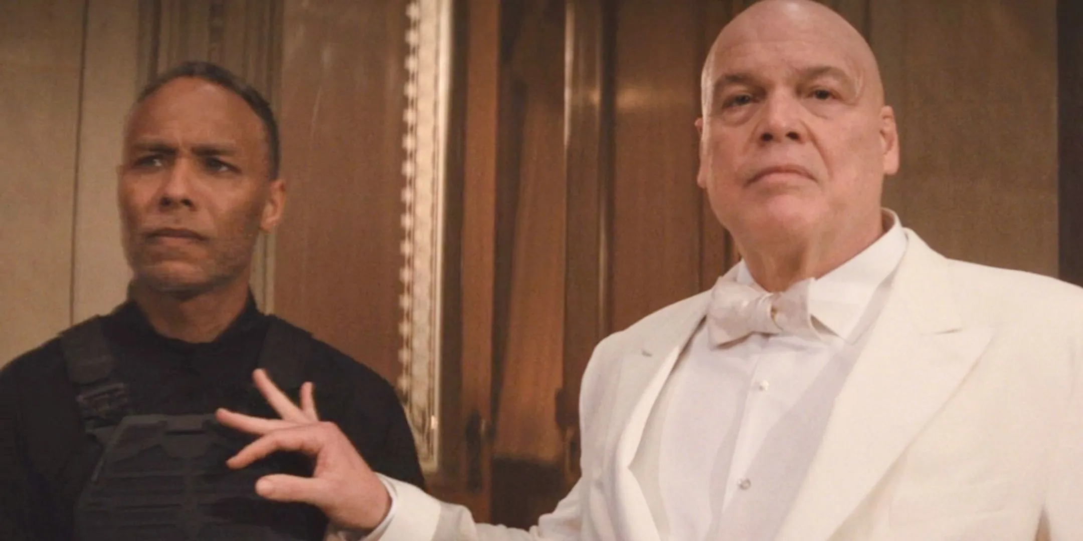 Cole North with Kingpin in Daredevil: Born Again Episode 8 Cole North with Kingpin in Daredevil: Born Again Episode 8