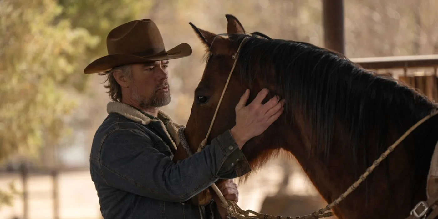 Staten caring for a horse in Ransom Canyon Staten caring for a horse in Ransom Canyon