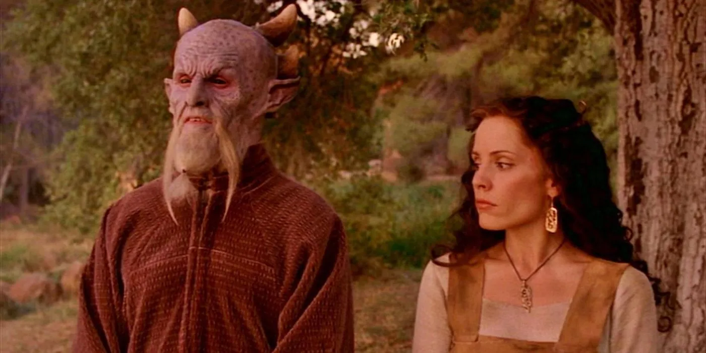 Andy Umberger and Emma Caulfield as D'Hoffryn and Anya in Andy Umberger and Emma Caulfield as D'Hoffryn and Anya in