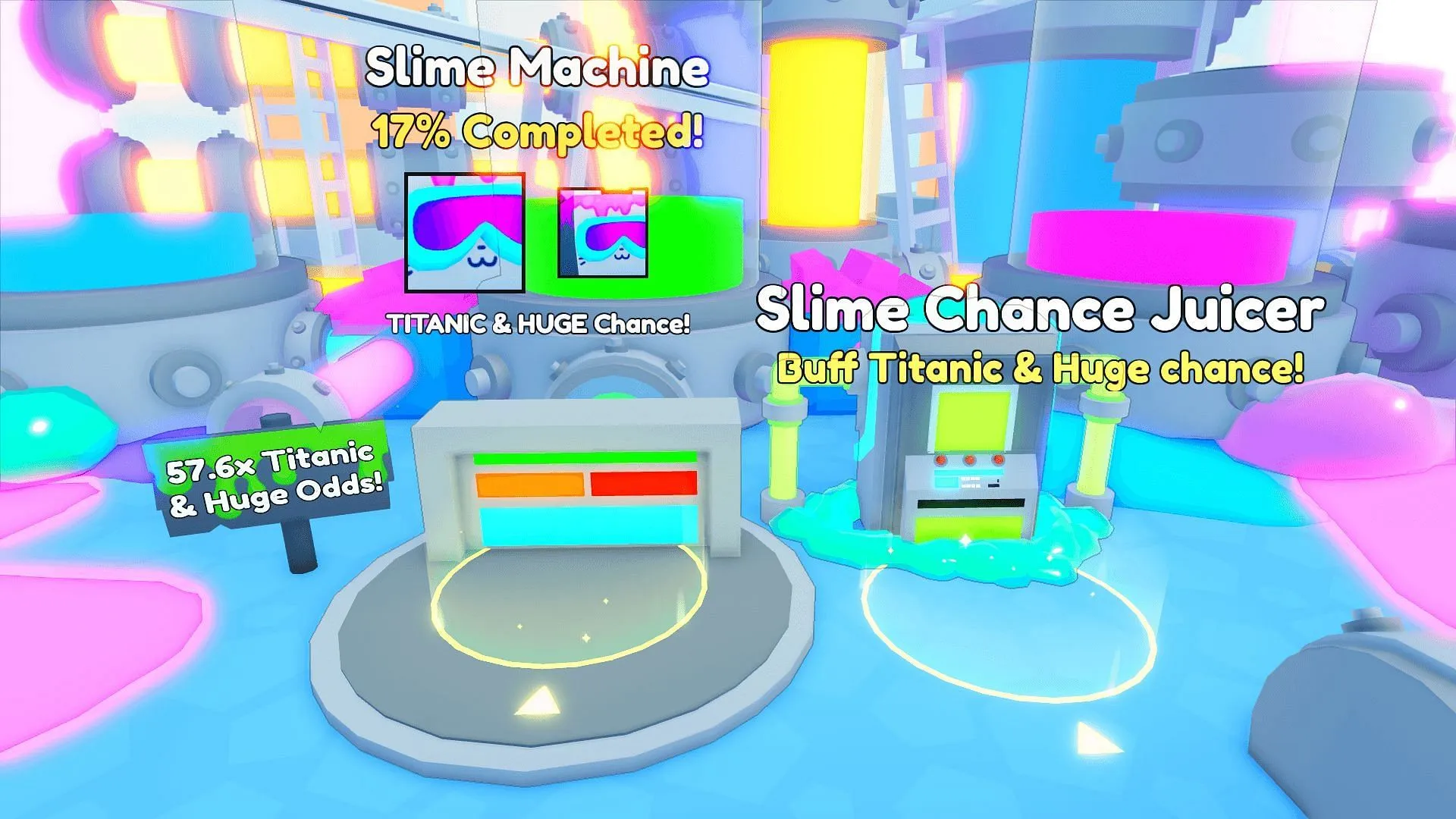 Fill the Slime Machine to get free pets in Pet Simulator 99 (Image via Roblox) Fill the Slime Machine to get free pets in Pet Simulator 99 (Image via Roblox)