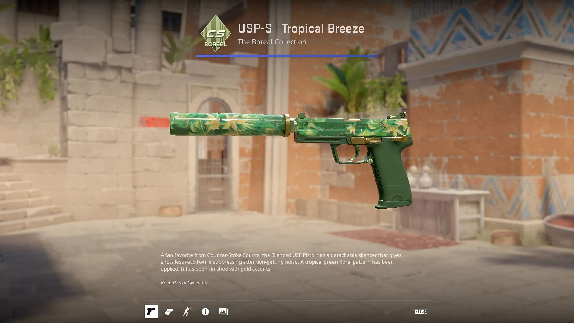 USP-S | Tropical Breeze (Image via Valve)