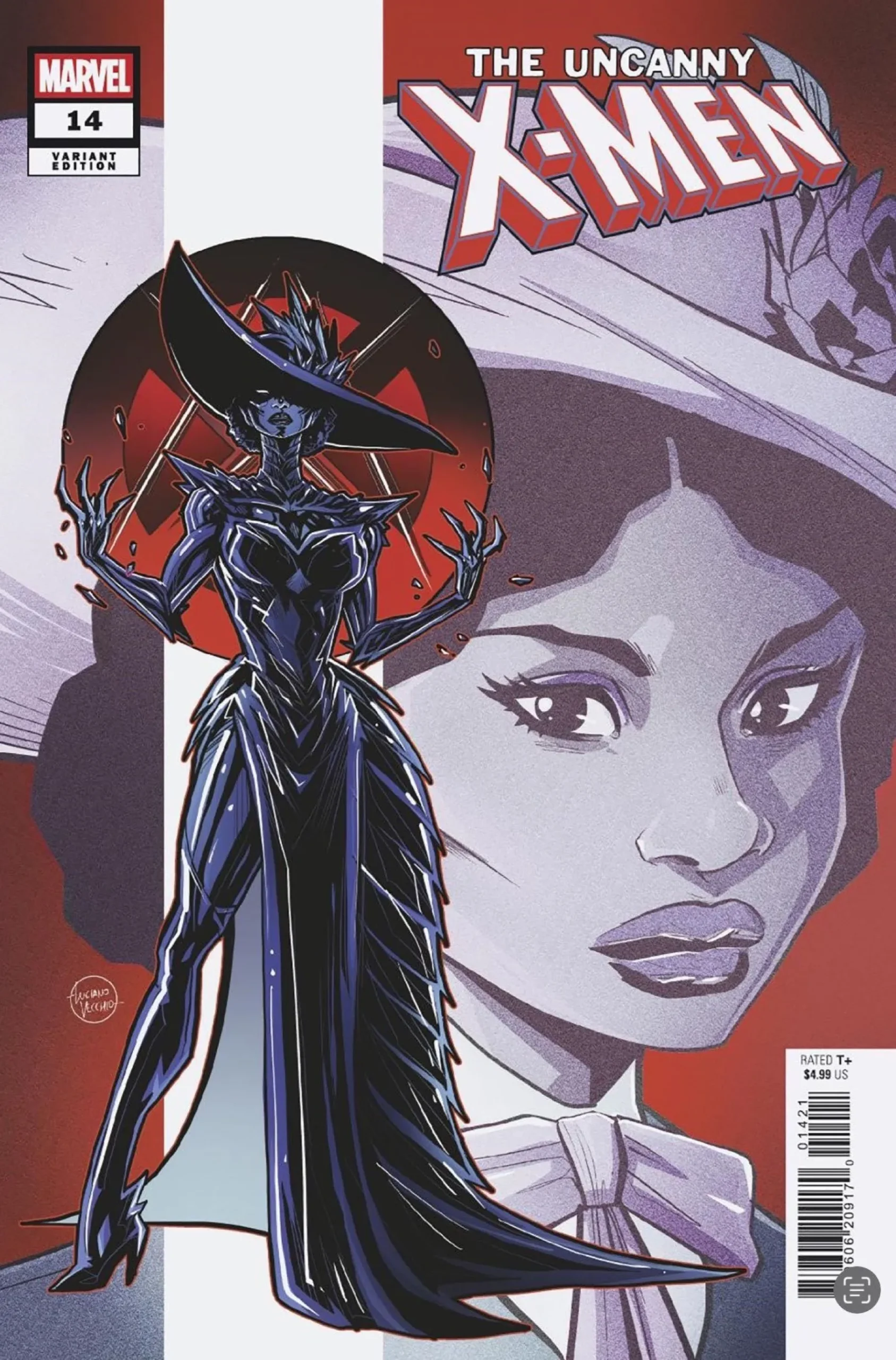 Luciano Vecchio가 제작한 Uncanny X-Men #14 변형 표지 - Henrietta Benjamin과 강력한 뮤턴트 형태 Luciano Vecchio가 제작한 Uncanny X-Men #14 변형 표지 - Henrietta Benjamin과 강력한 뮤턴트 형태