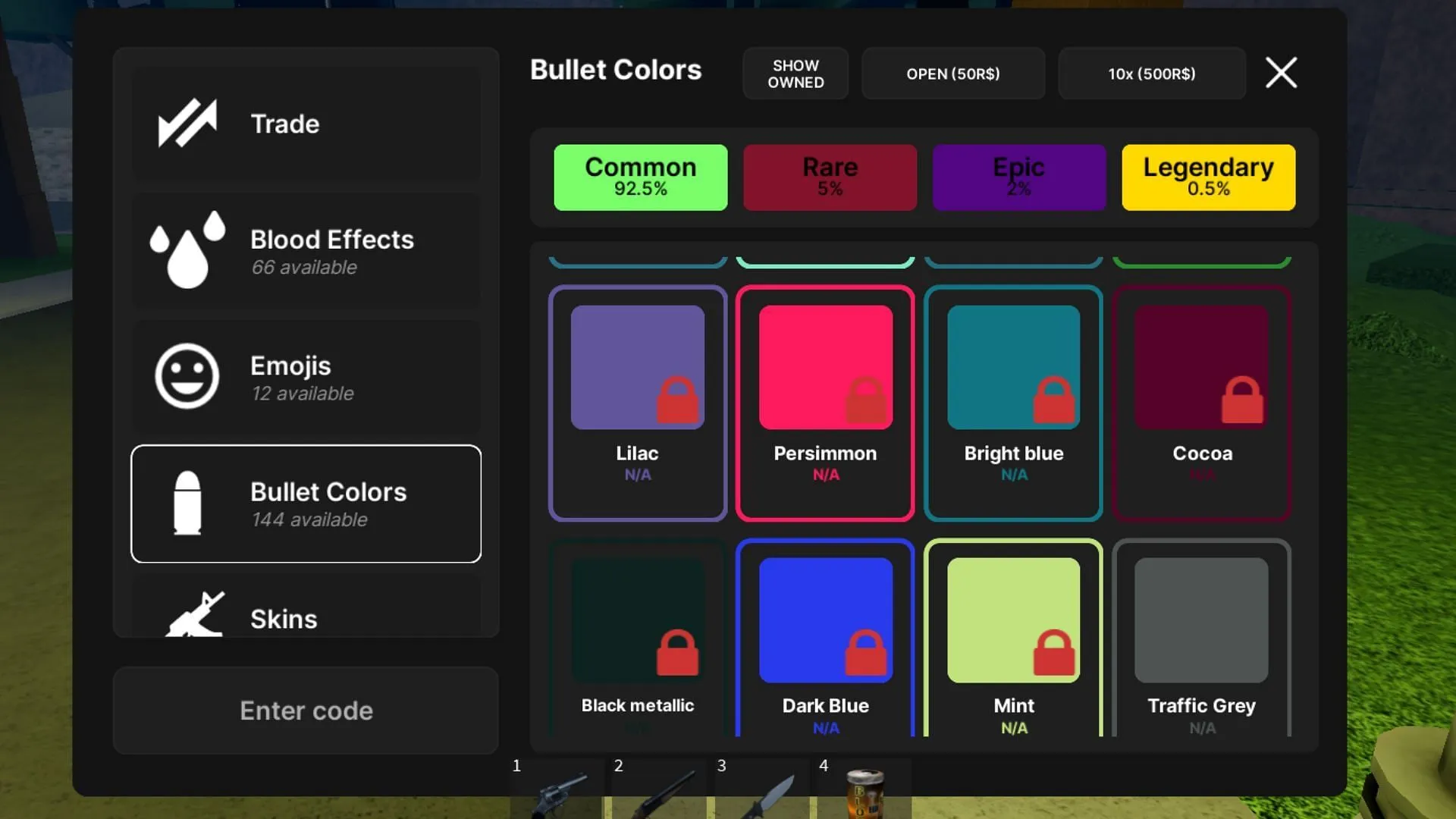 Bullet Colors in Flame Hood (Image via Roblox) Bullet Colors in Flame Hood (Image via Roblox)