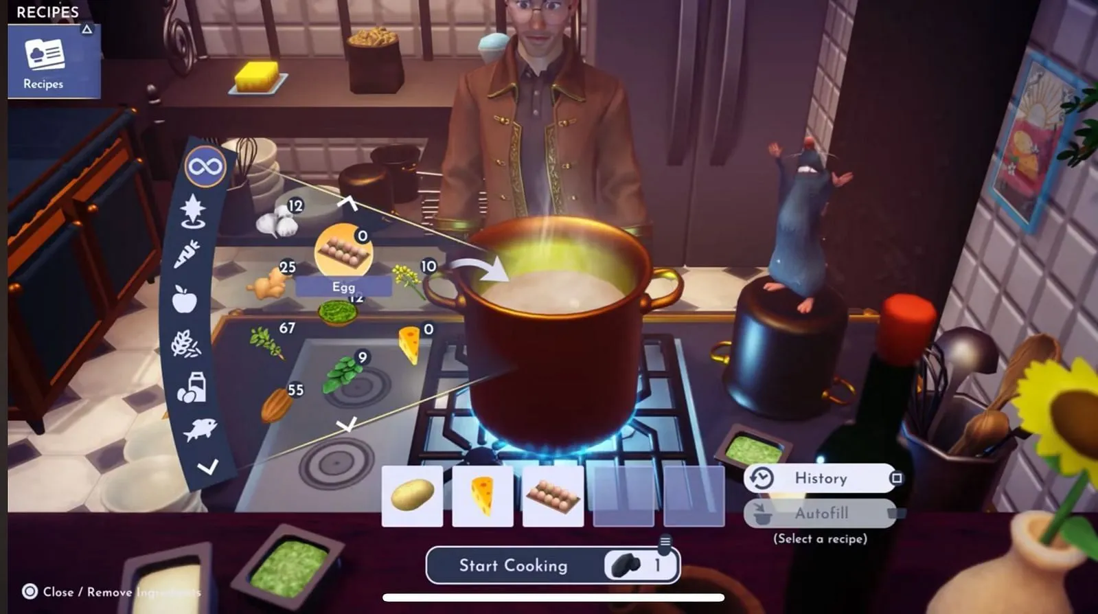 All ingredients needed to make Potato Puffs (Image via Gameloft || YouTube/Greymane Gaming)