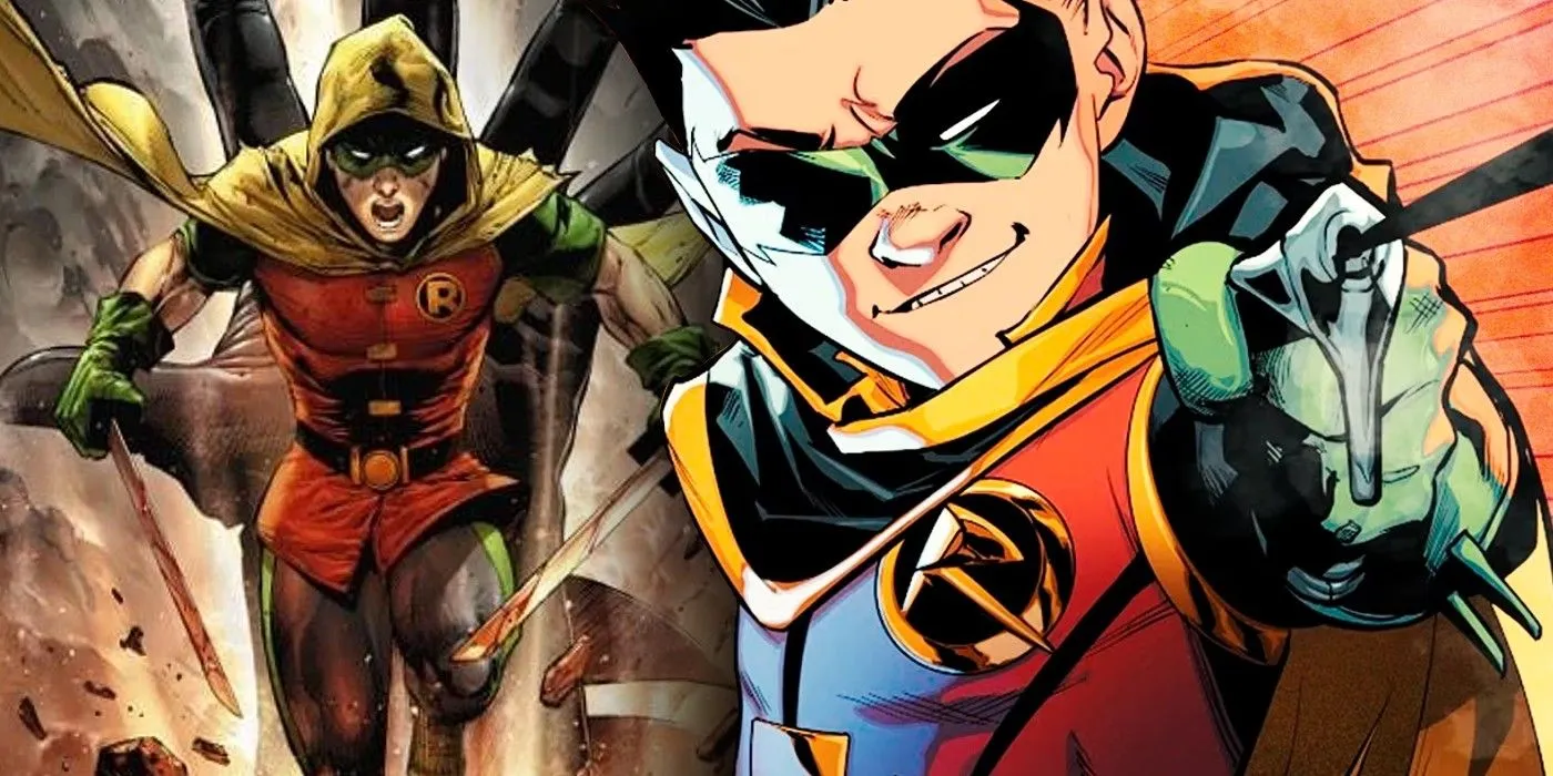 Damian Wayne's Robin looking smug