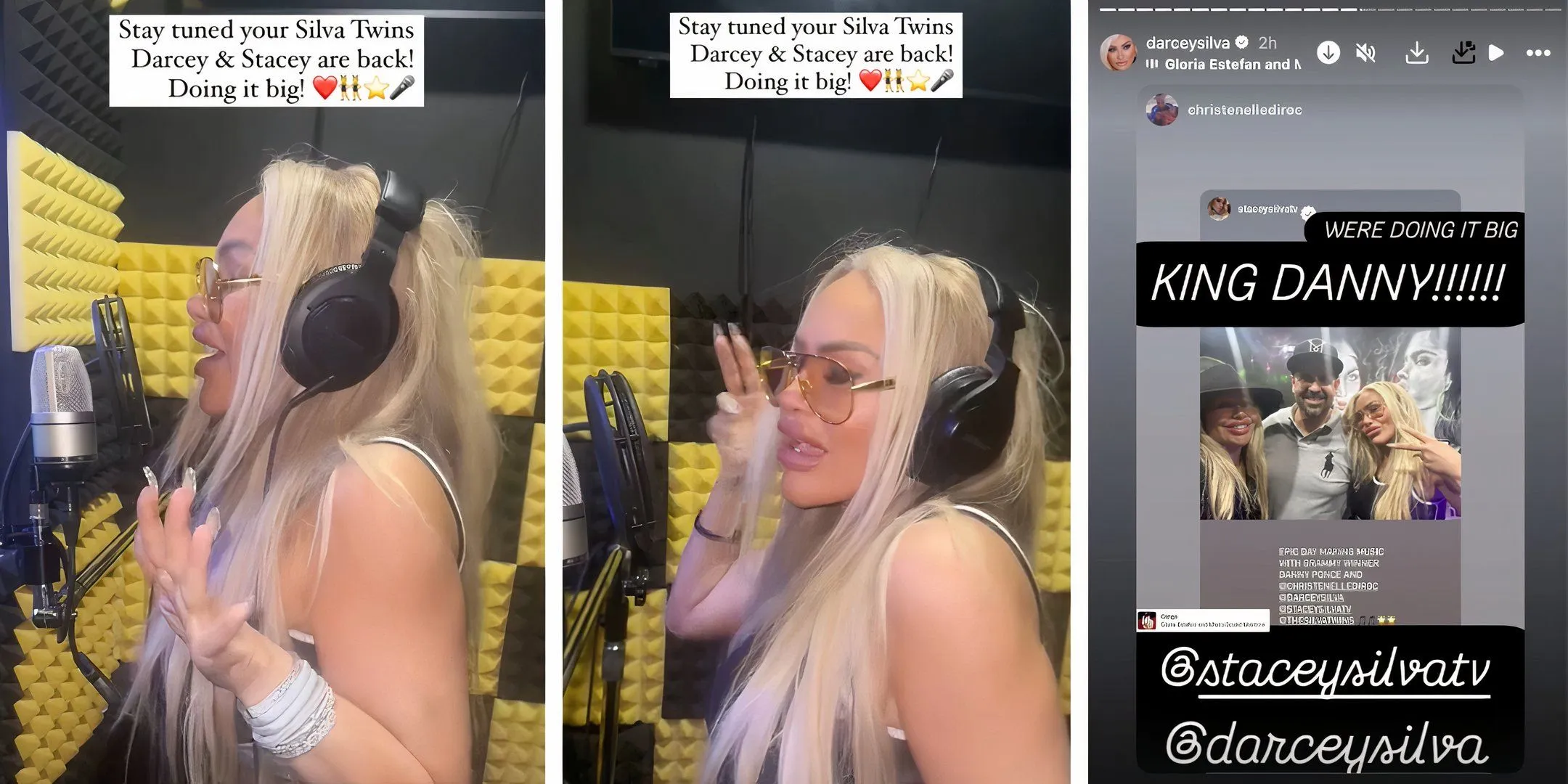 Darcey Silva in the studio singing