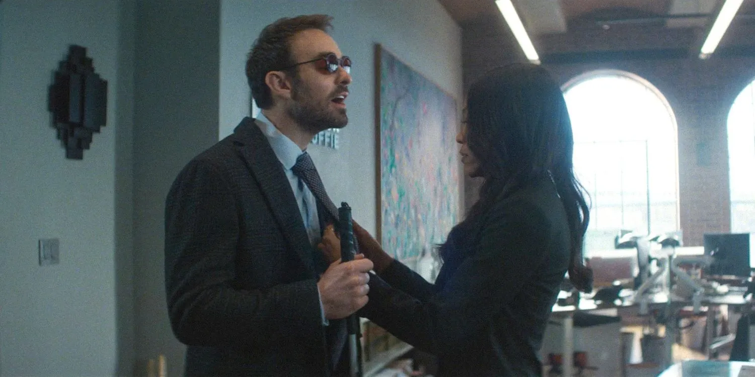 Matt Murdock fixing his tie in Daredevil: Born Again
