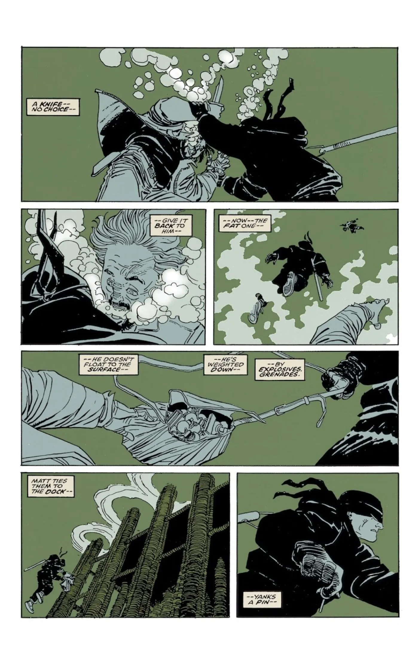 Daredevil confronting mobsters Daredevil confronting mobsters