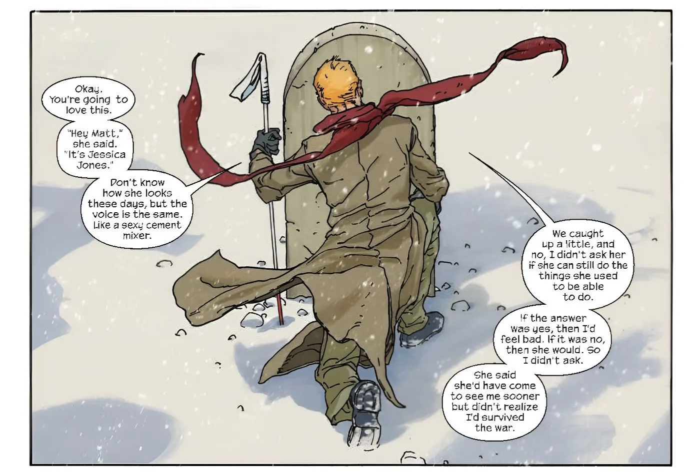 Daredevil Visits Kingpin's Grave and Tells Him About His Day