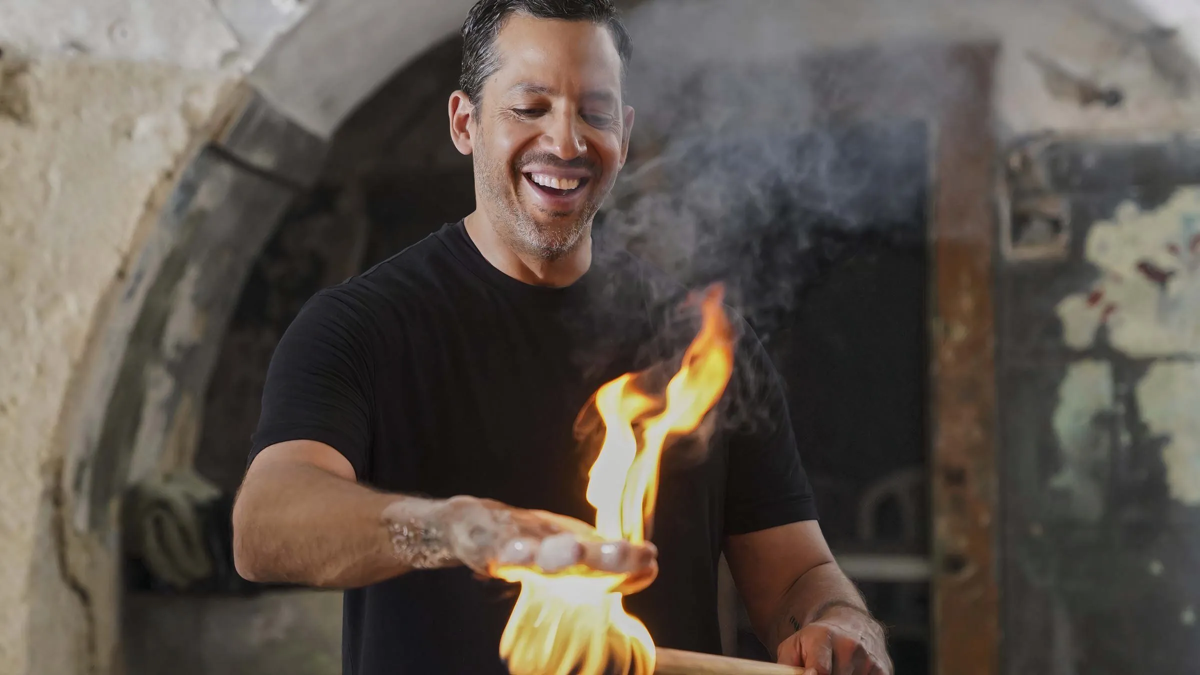 David Blaine on fire