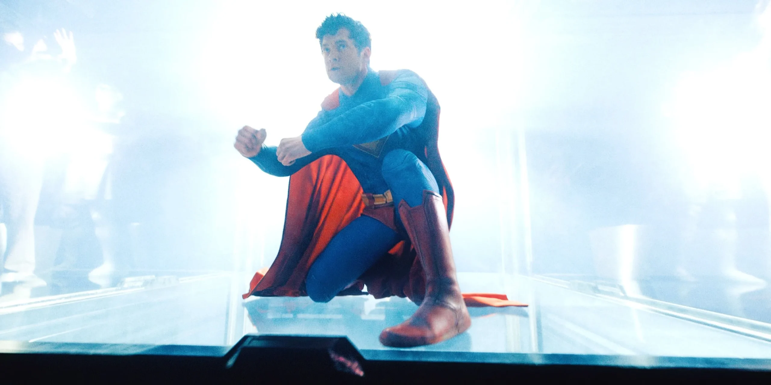 David Corenswet As Superman Pulling Back His Arm To Throw A Punch In Superman 2025 Movie David Corenswet As Superman Pulling Back His Arm To Throw A Punch In Superman 2025 Movie