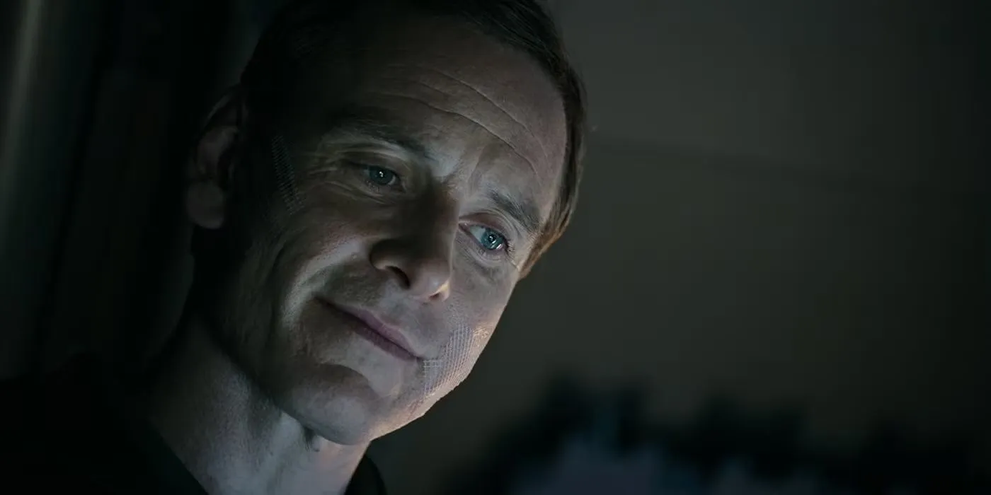 David smiling at the end of Alien: Covenant David smiling at the end of Alien: Covenant