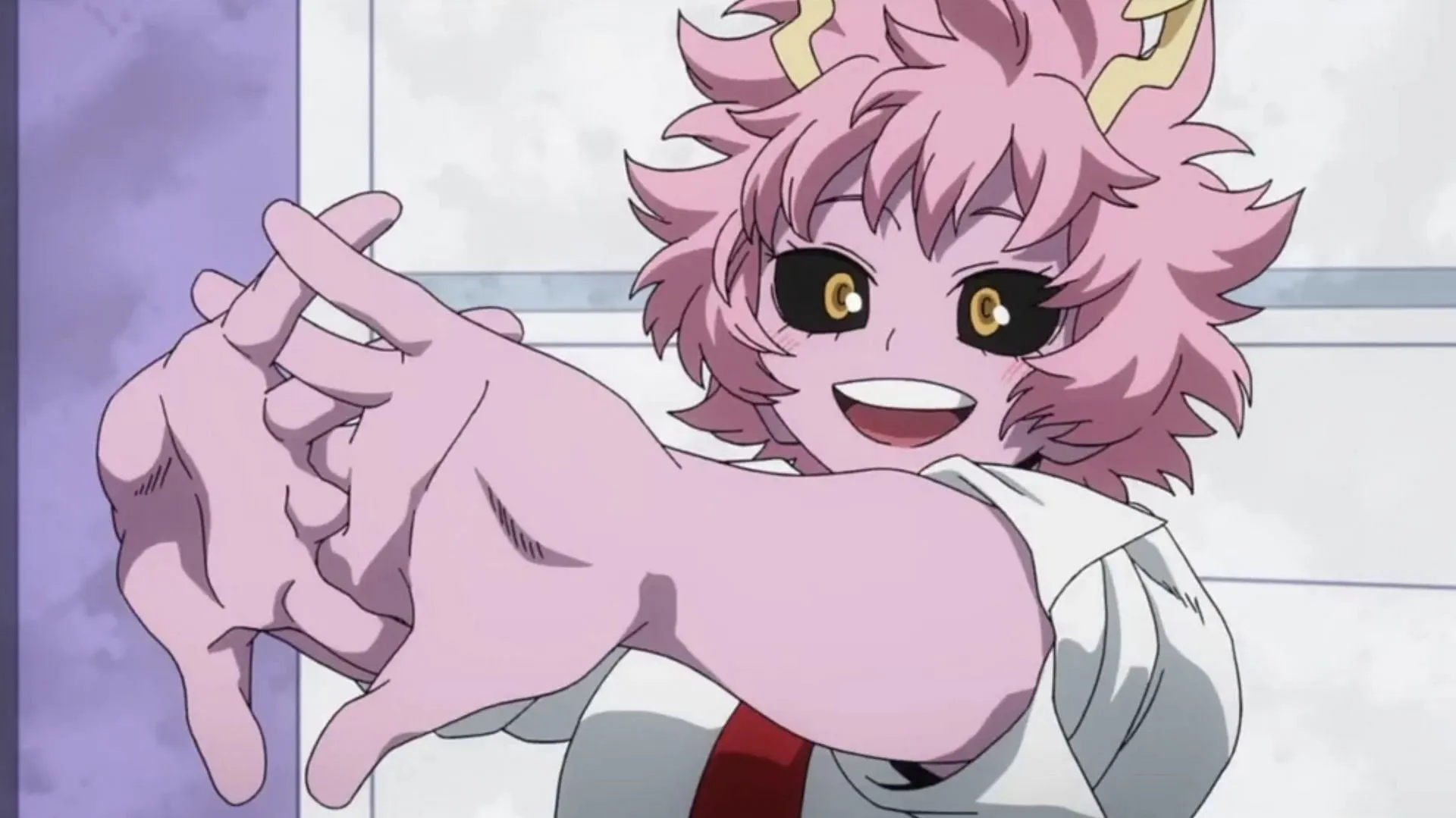Mina Ashido as seen in anime (Image via Bones)