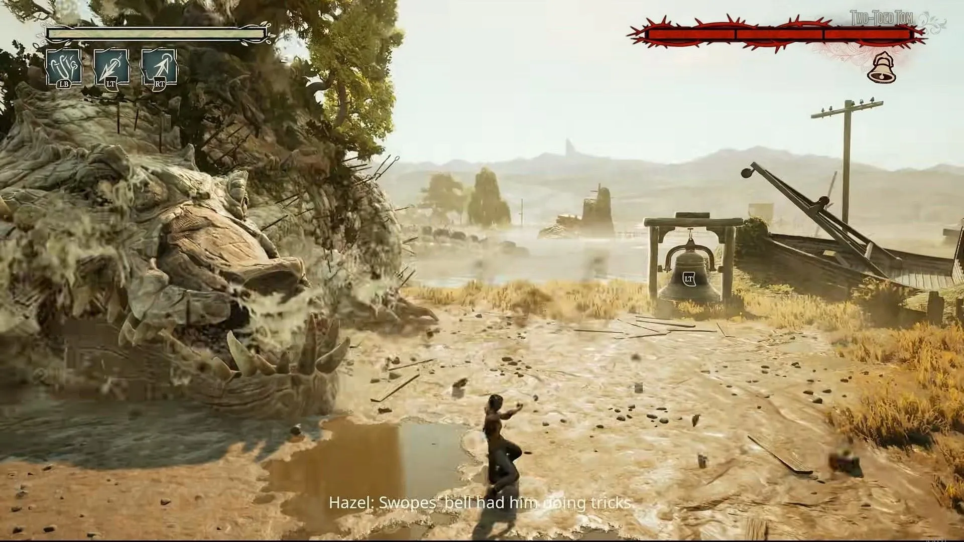 Facing the formidable Two-Toed-Tom (Image via Xbox Game Studios || YouTube/@Maka91Productions)