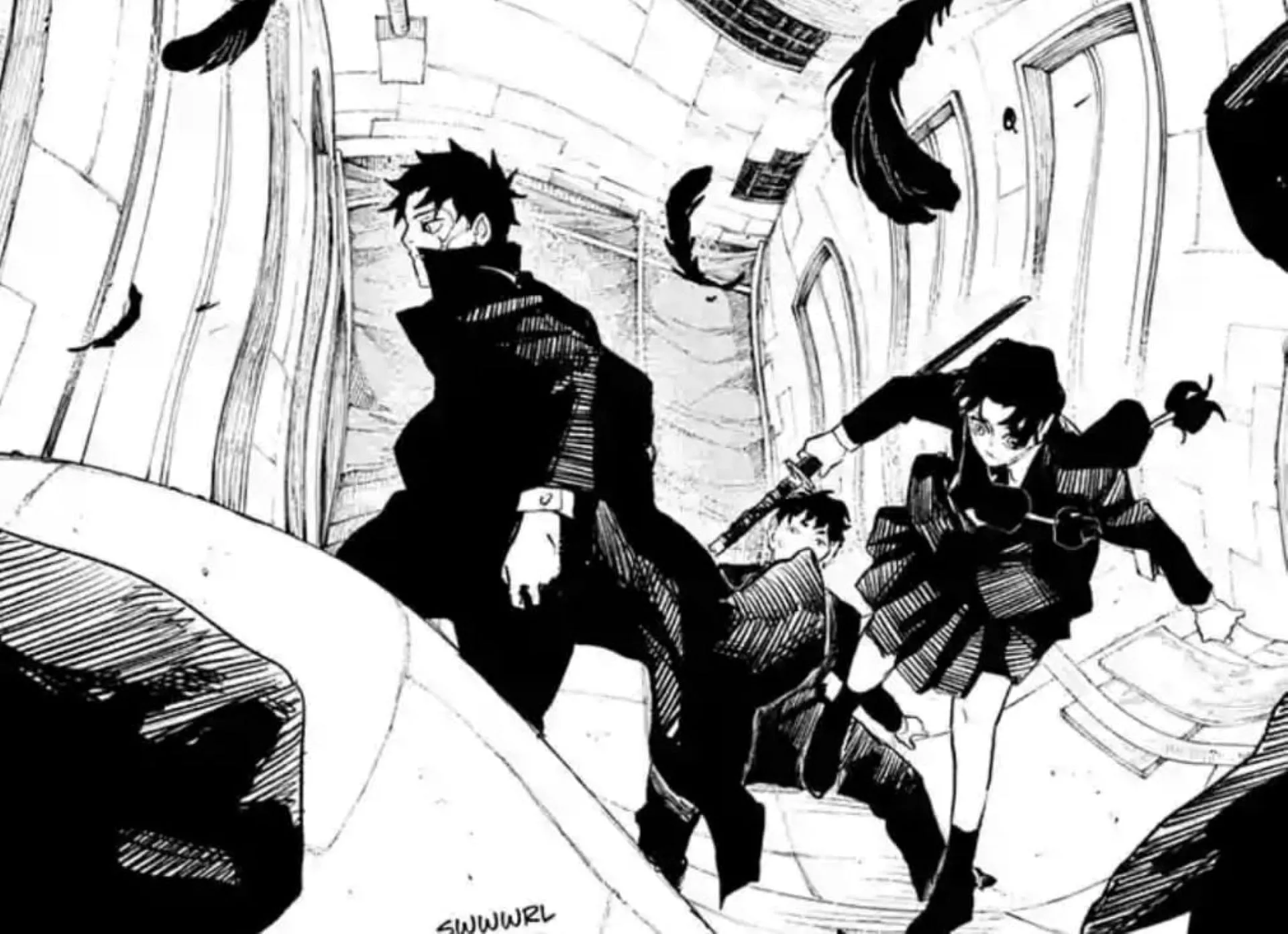 Chihiro and others experience Kumeyuri's ability (Image via Shueisha) Chihiro and others experience Kumeyuri's ability (Image via Shueisha)