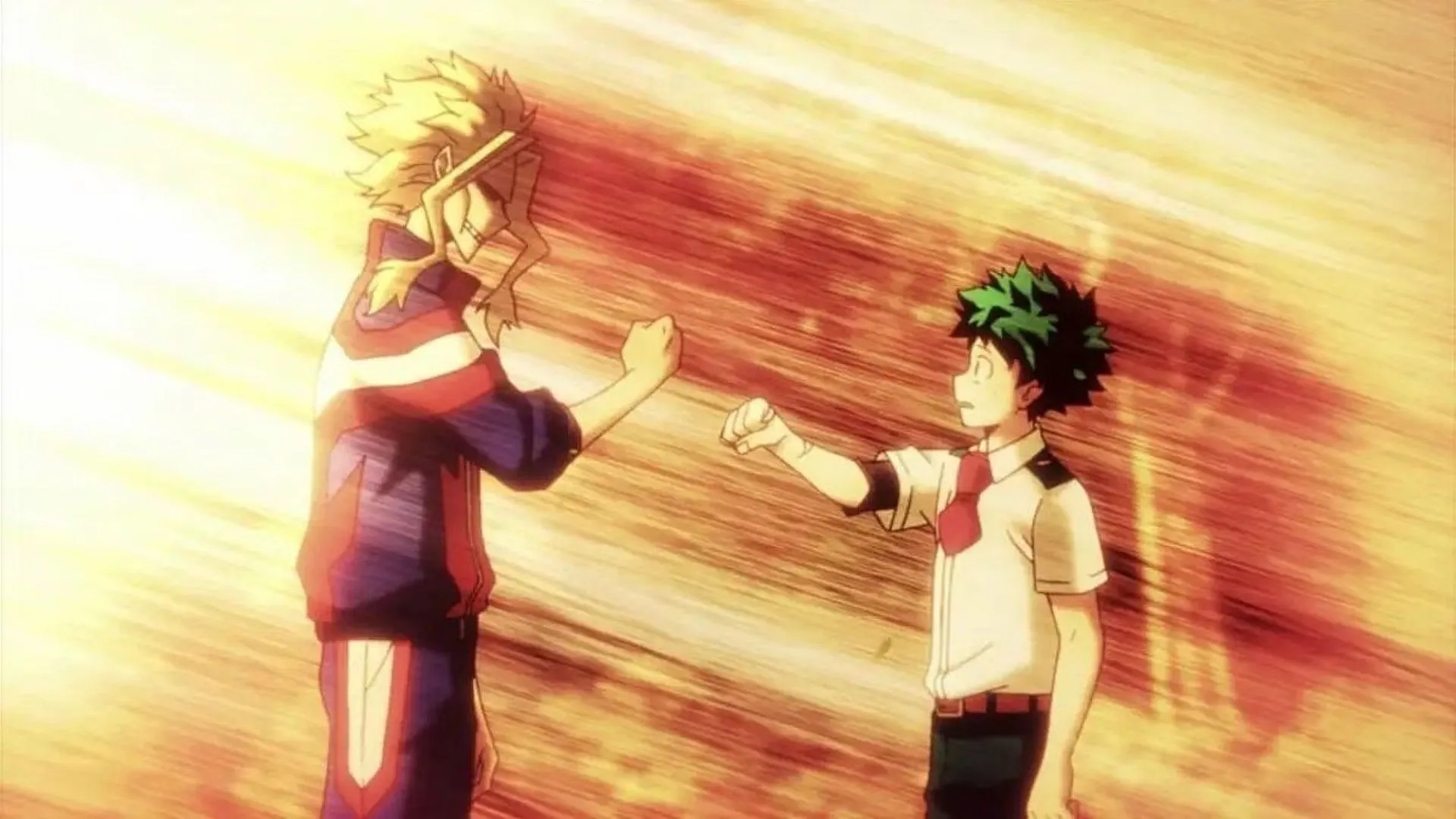 Deku and All Might Fist Bumping Deku and All Might Fist Bumping
