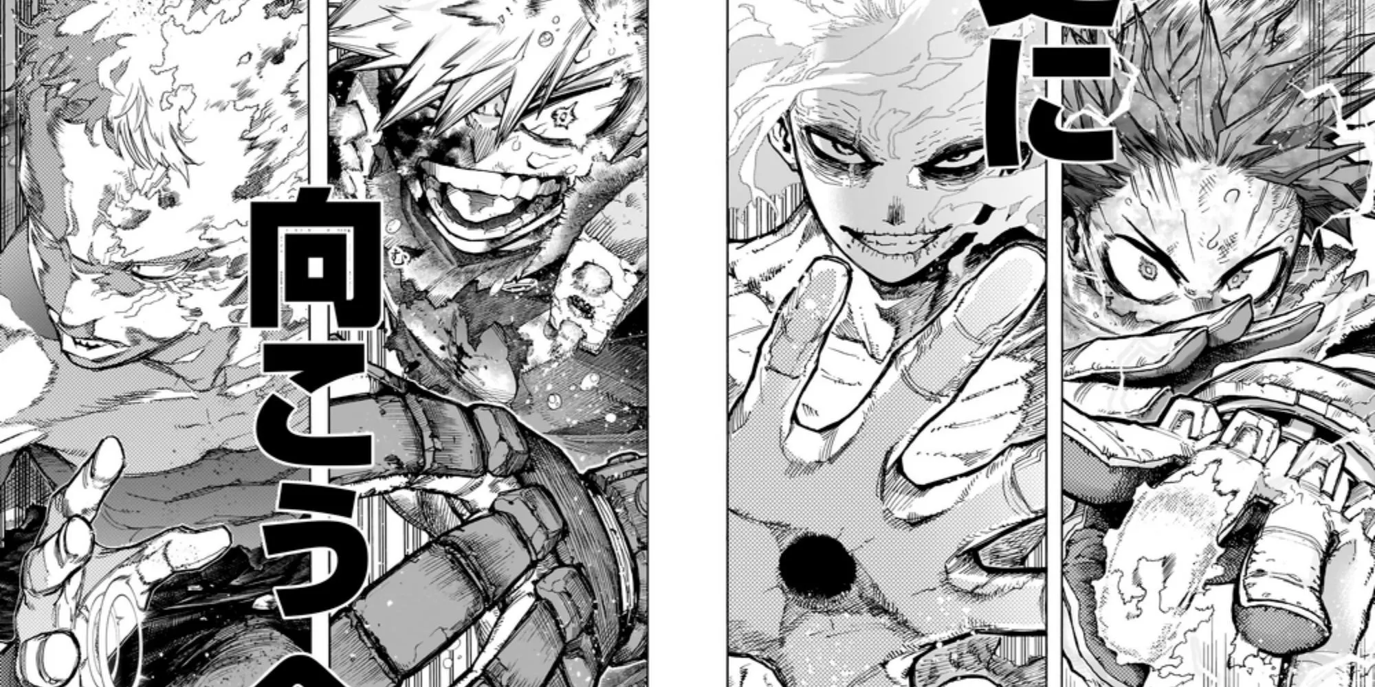 Deku and Bakugo Facing Their Foes Deku and Bakugo Facing Their Foes