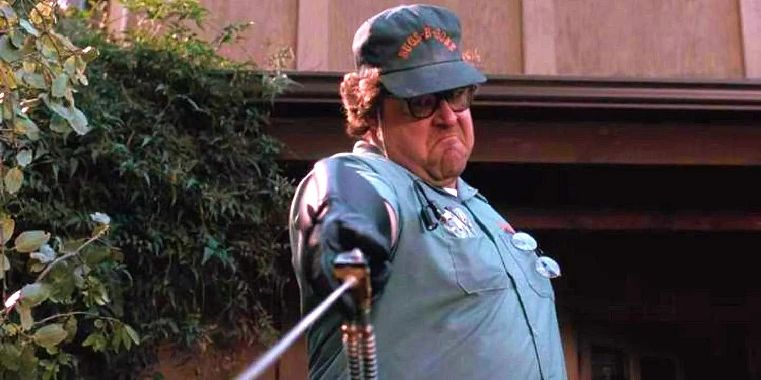 Character Delbert spraying spiders in Arachnophobia Character Delbert spraying spiders in Arachnophobia
