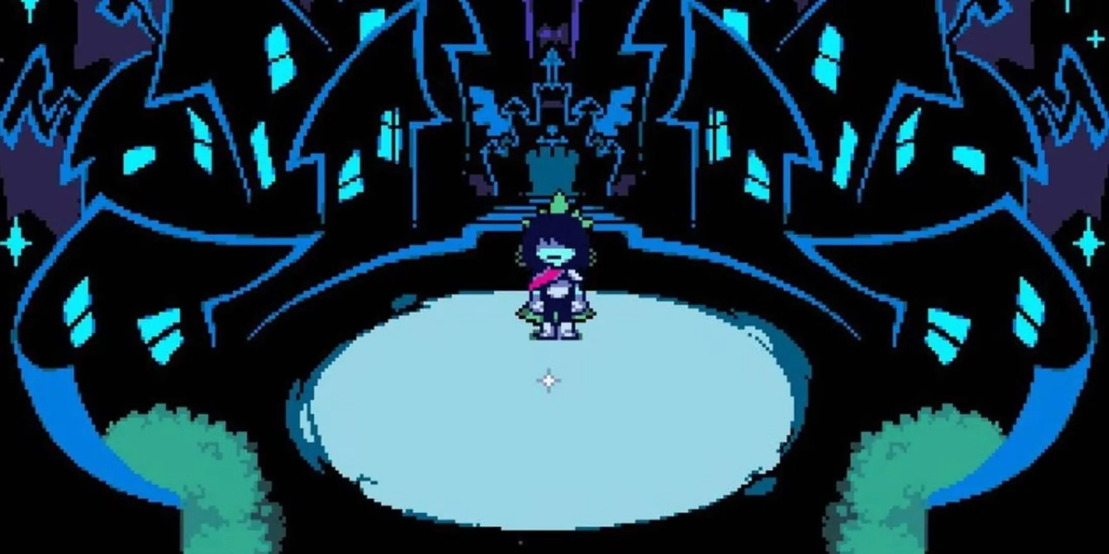 Deltarune town with main character Deltarune town with main character