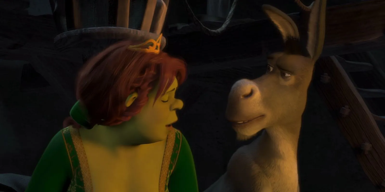 Donkey looking at Fiona