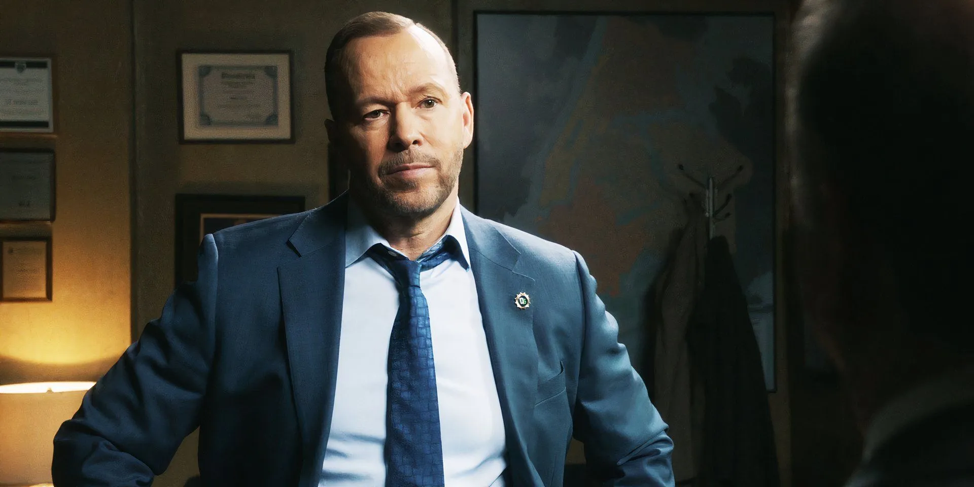 Donnie Wahlberg looking serious as Danny Reagan in Blue Bloods season 14 Donnie Wahlberg looking serious as Danny Reagan in Blue Bloods season 14