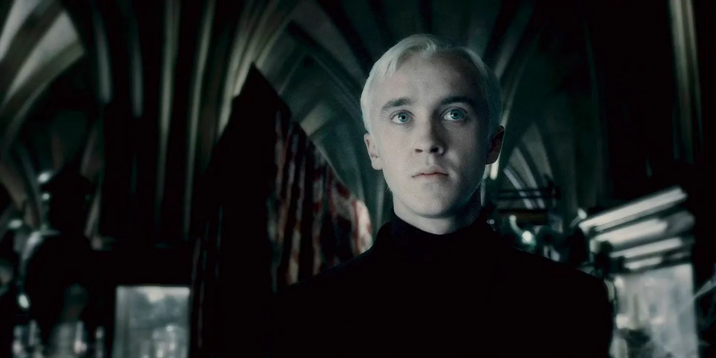 Draco Malfoy frowning