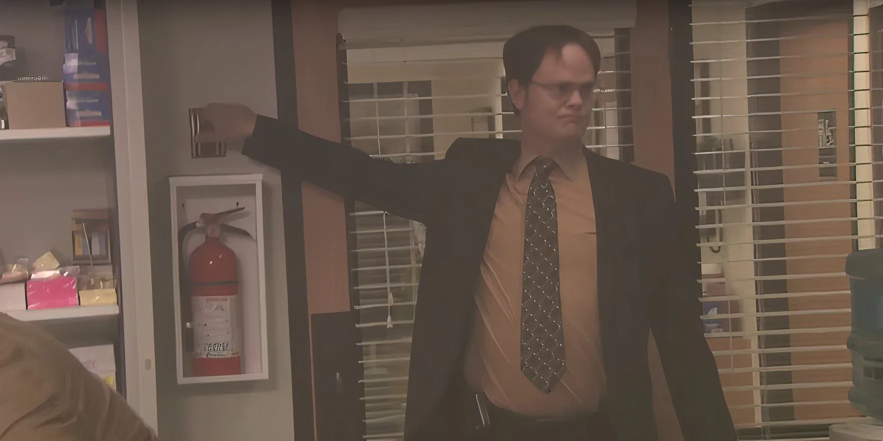Dwight preparing the fire drill Dwight preparing the fire drill