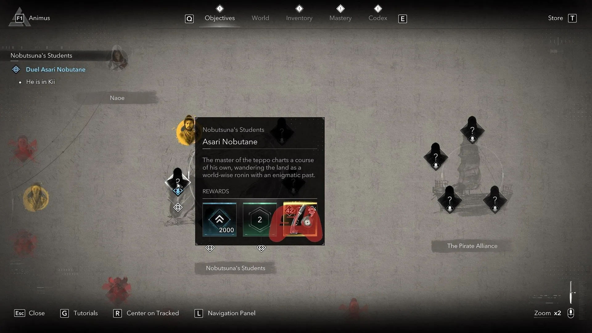 Nobutane's objective box (Image via Sportskeeda Gaming || Ubisoft)