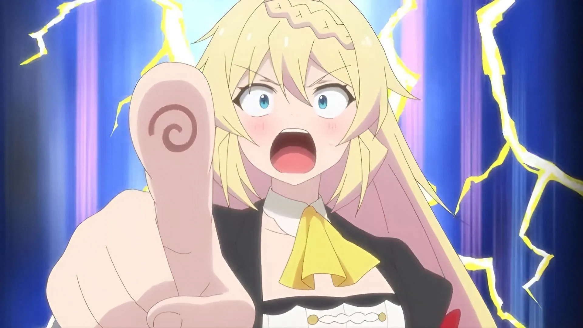 Azusa while in conversation with the goddess as seen in the episode 1 (Image via Studio Teddy)