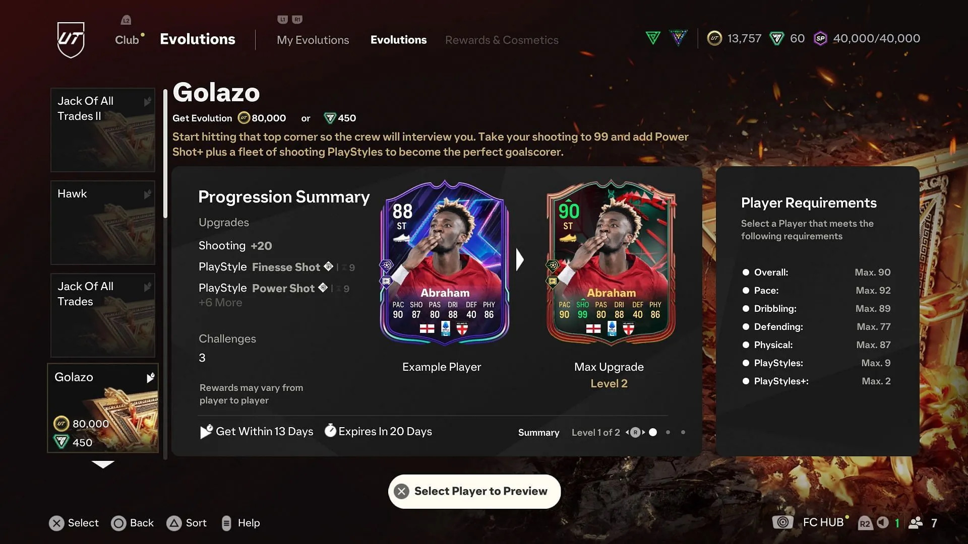 Coins or FC points are required for EVO (Image via EA Sports)