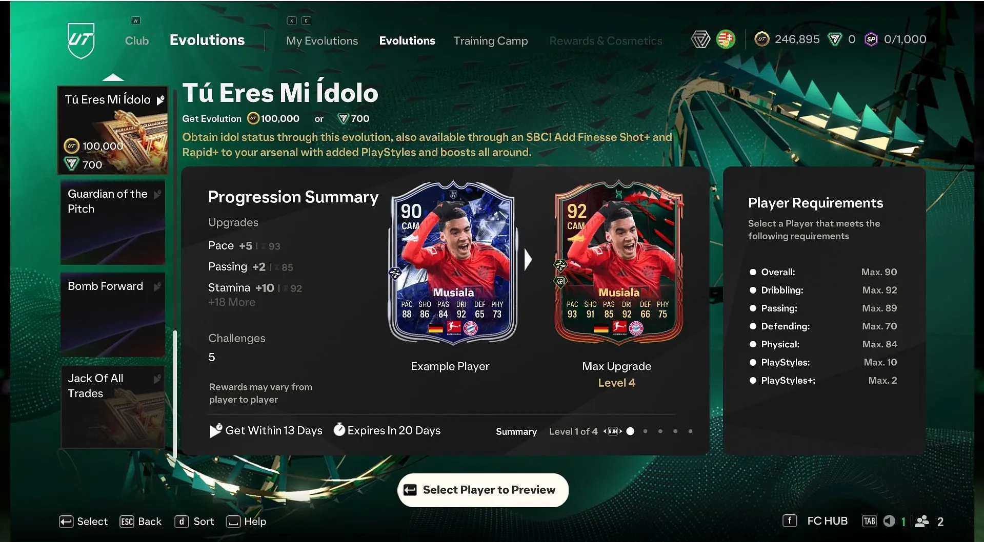 The latest EVO requirements (Image via EA Sports) The latest EVO requirements (Image via EA Sports)