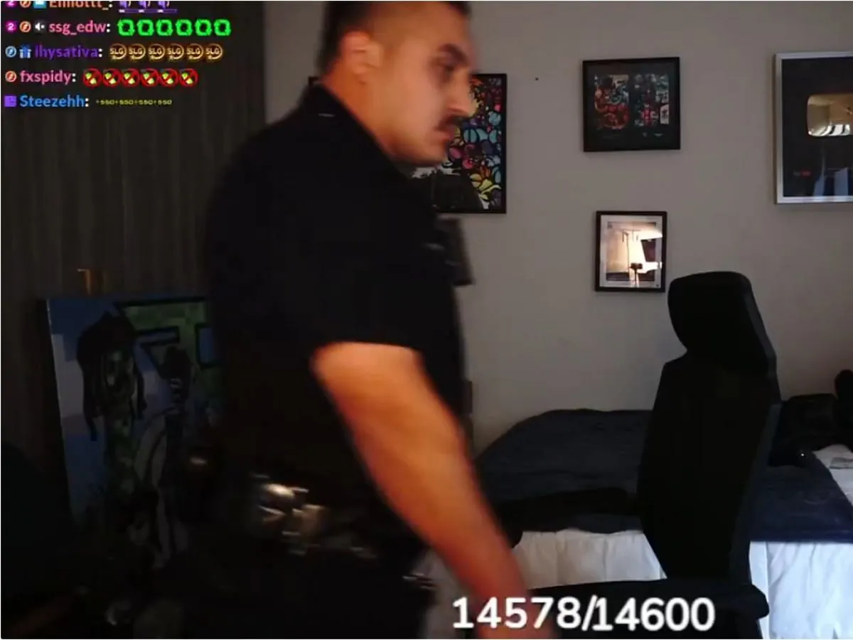 Police seen entering Adapt's room (Image via X/@scubaryan_)