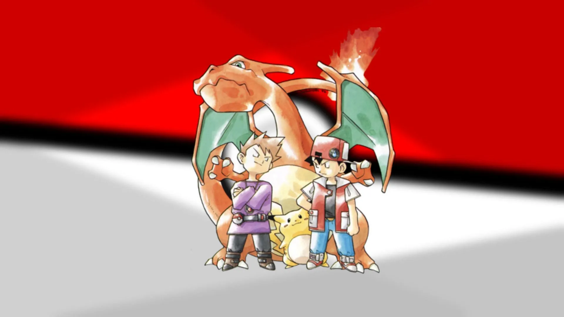Blue (left) and Red in the classic Sugimori art style (Image via The Pokemon Company)