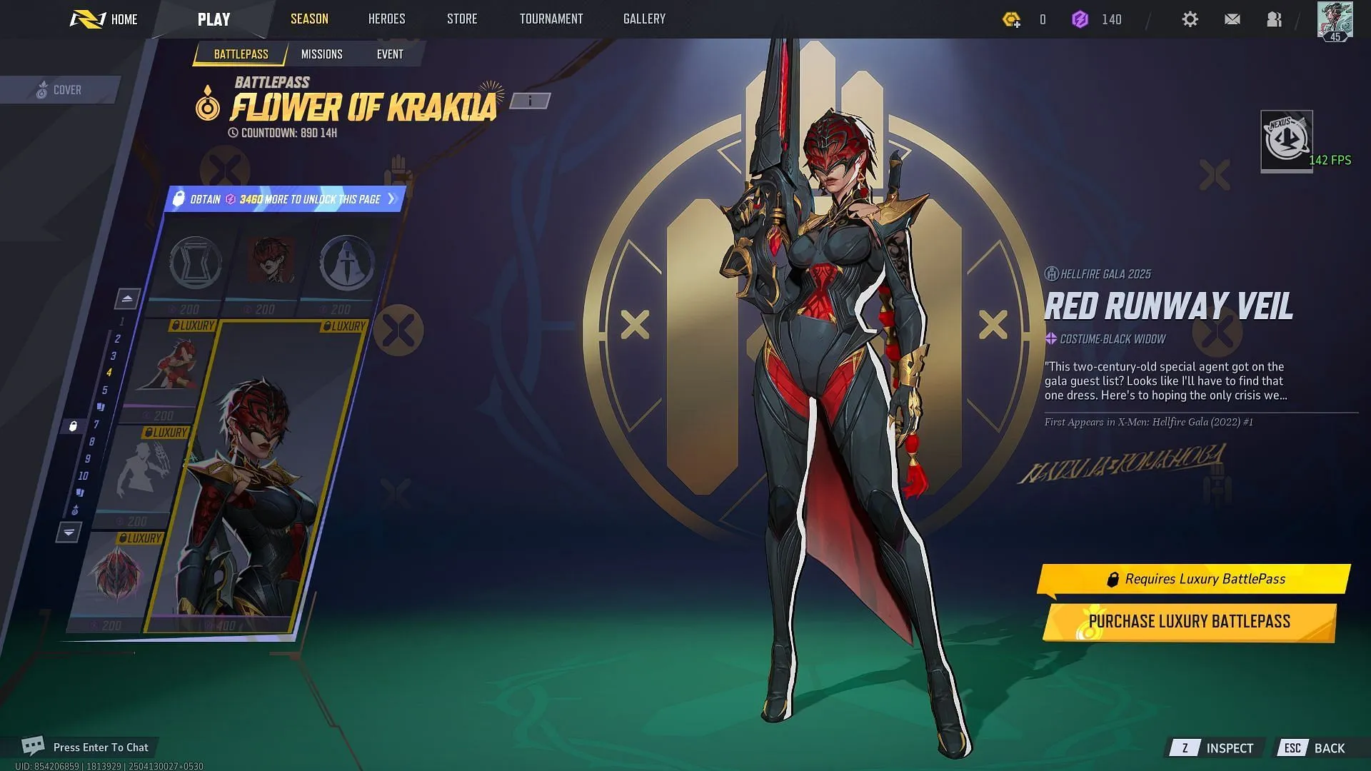 Black Widow Red Runway Veil costume in Marvel Rivals Black Widow Red Runway Veil costume in Marvel Rivals