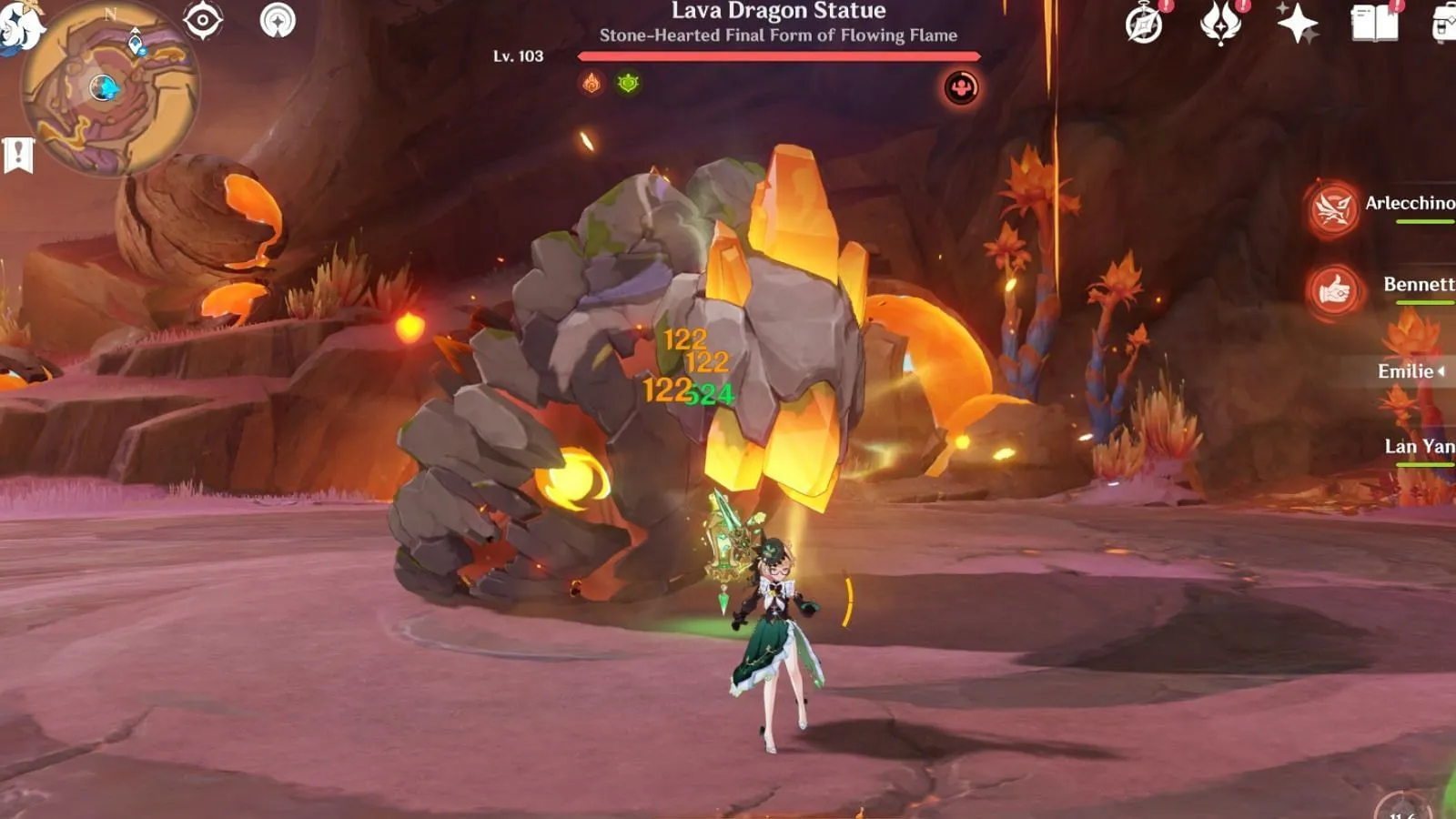 Burning reaction (Image via HoYoverse)