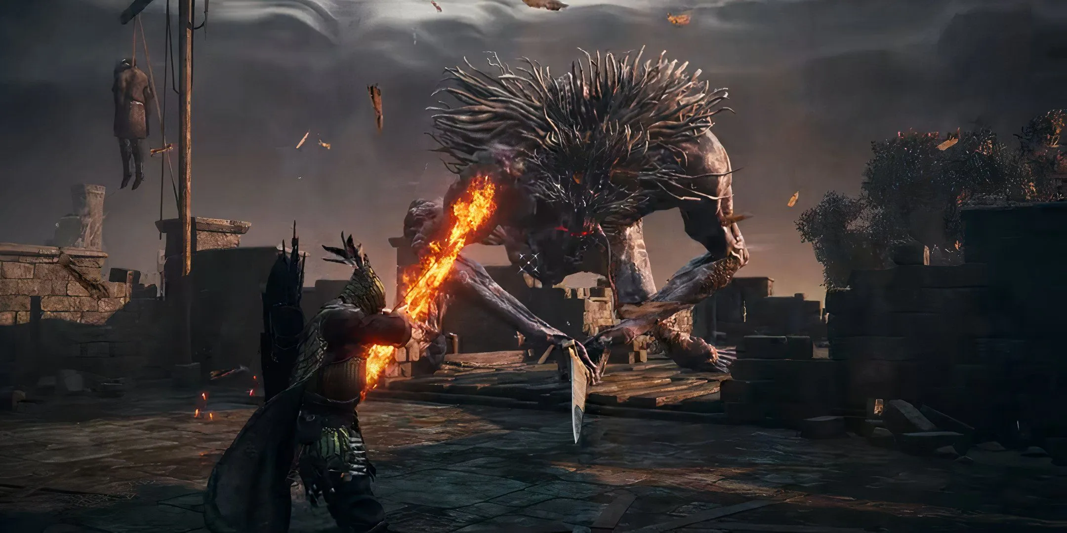 Ironeye shooting with a fire bow.