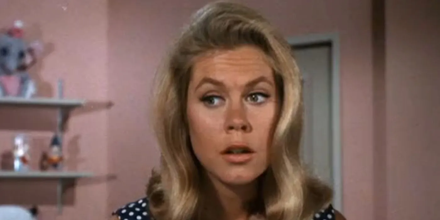 Elizabeth Montgomery as Samantha Stephens looking surprised in Bewitched. Elizabeth Montgomery as Samantha Stephens looking surprised in Bewitched.