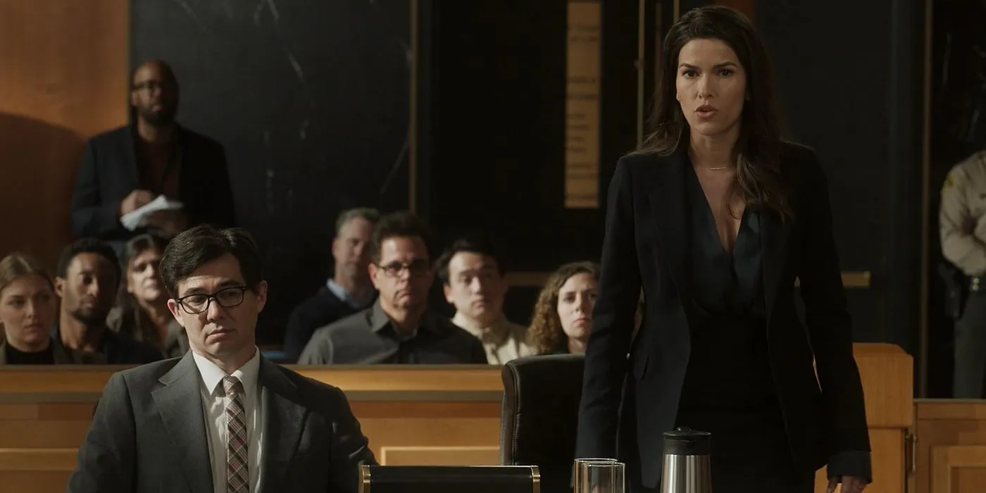 Suits LA 에피소드 6에서 레스터 재판을 받는 엘리자베스 스미스 Suits LA 에피소드 6에서 레스터 재판을 받는 엘리자베스 스미스