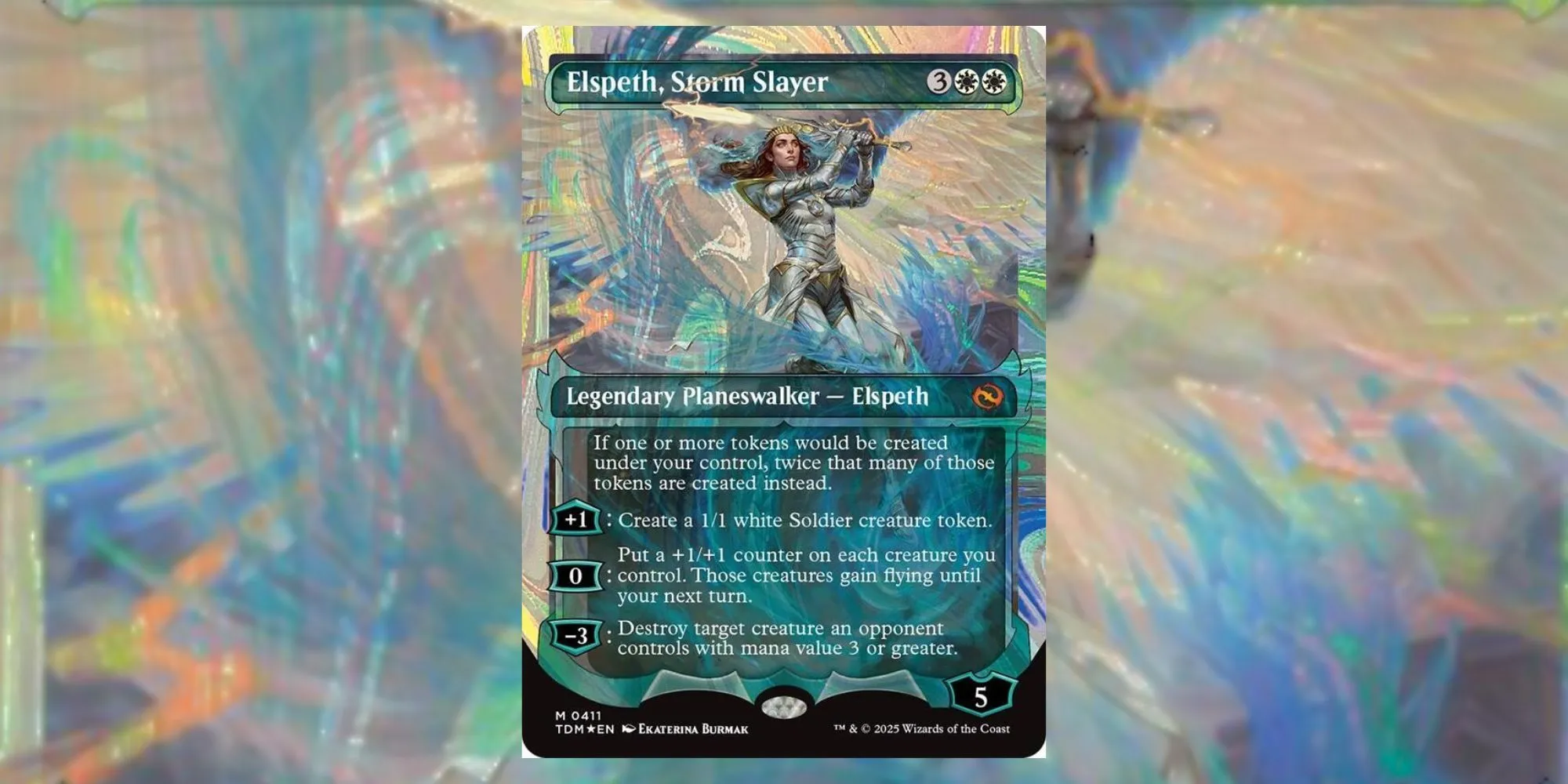 Elspeth, Storm Slayer Halo Foil Card
