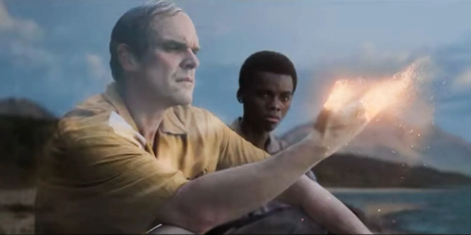 Ernest transitioning in front of Kevin in We Have A Ghost Ernest transitioning in front of Kevin in We Have A Ghost