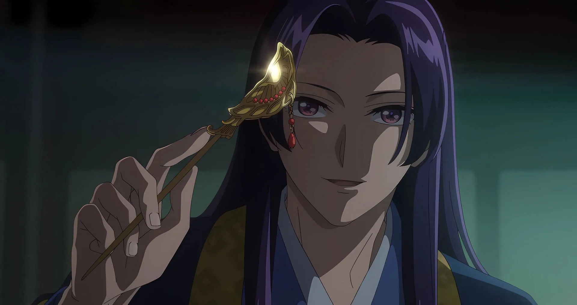 Jinshi confiscating the head lady-in-waiting's hairpin (Image via Toho Animation Studio and OLM) Jinshi confiscating the head lady-in-waiting's hairpin (Image via Toho Animation Studio and OLM)