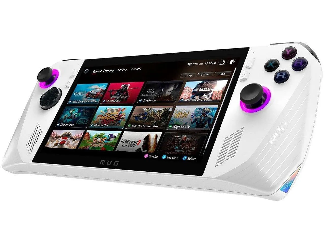 The ASUS ROG Ally game library