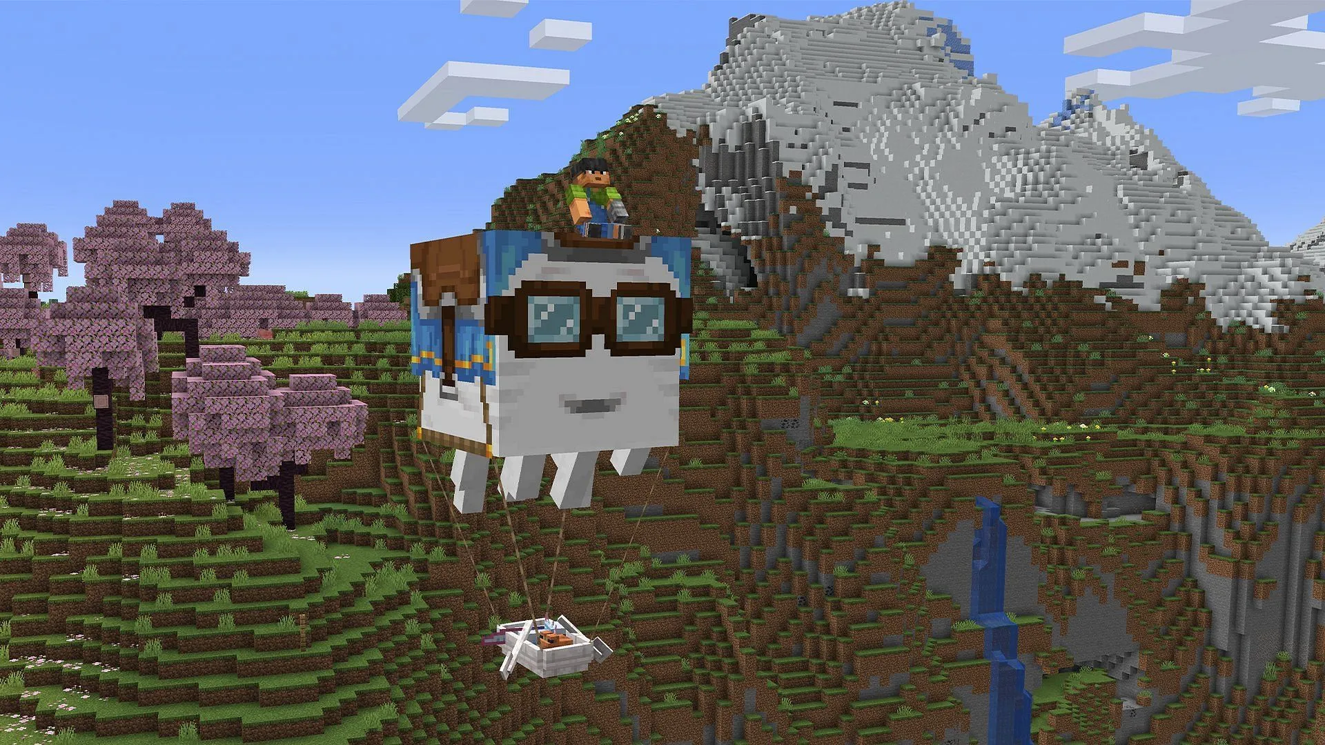 The happy ghast in Minecraft (Image via Mojang Studios) The happy ghast in Minecraft (Image via Mojang Studios)