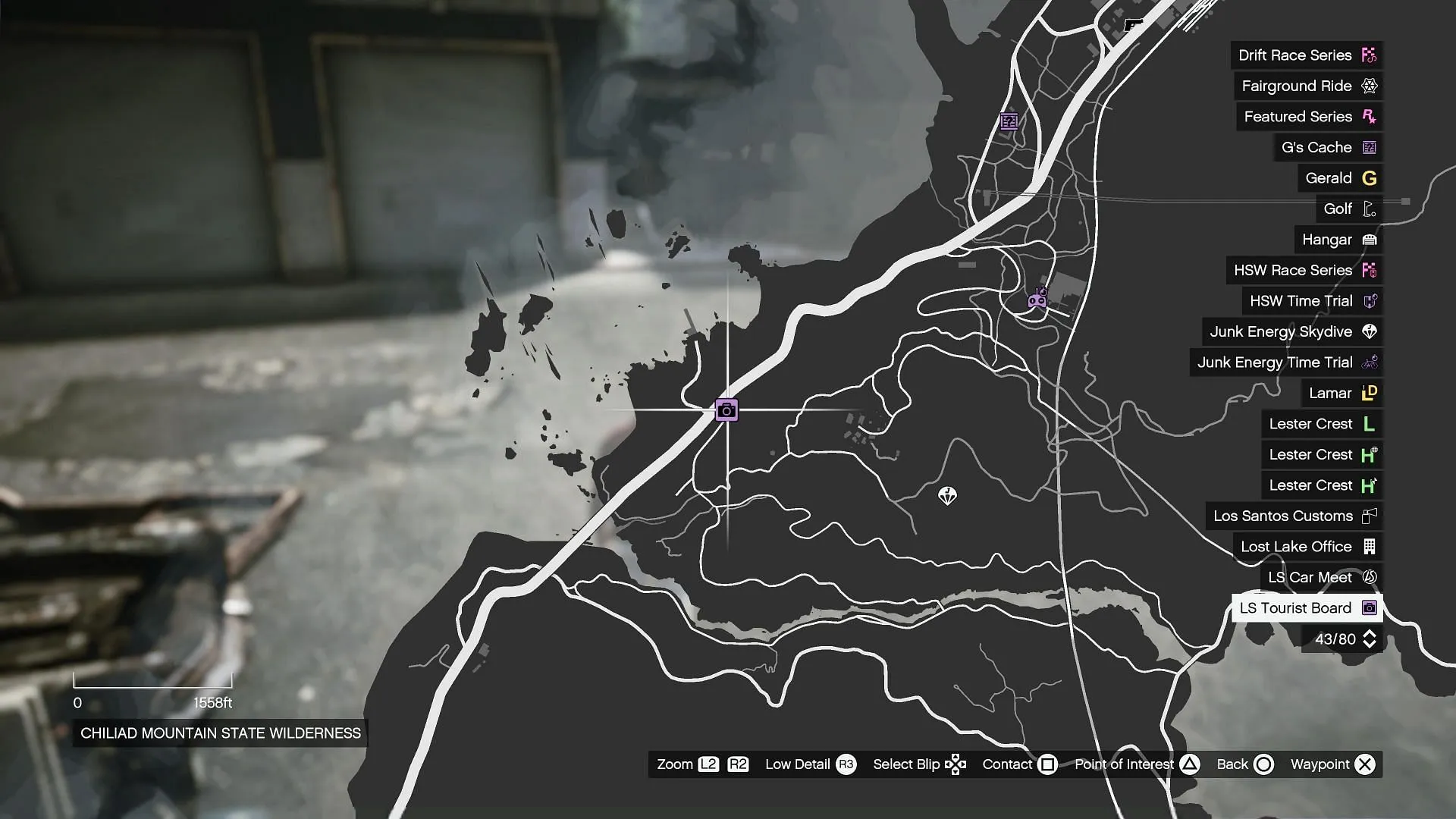 LS Tourist Board location near Raton Canyon, Blaine County (Image via Rockstar Games)