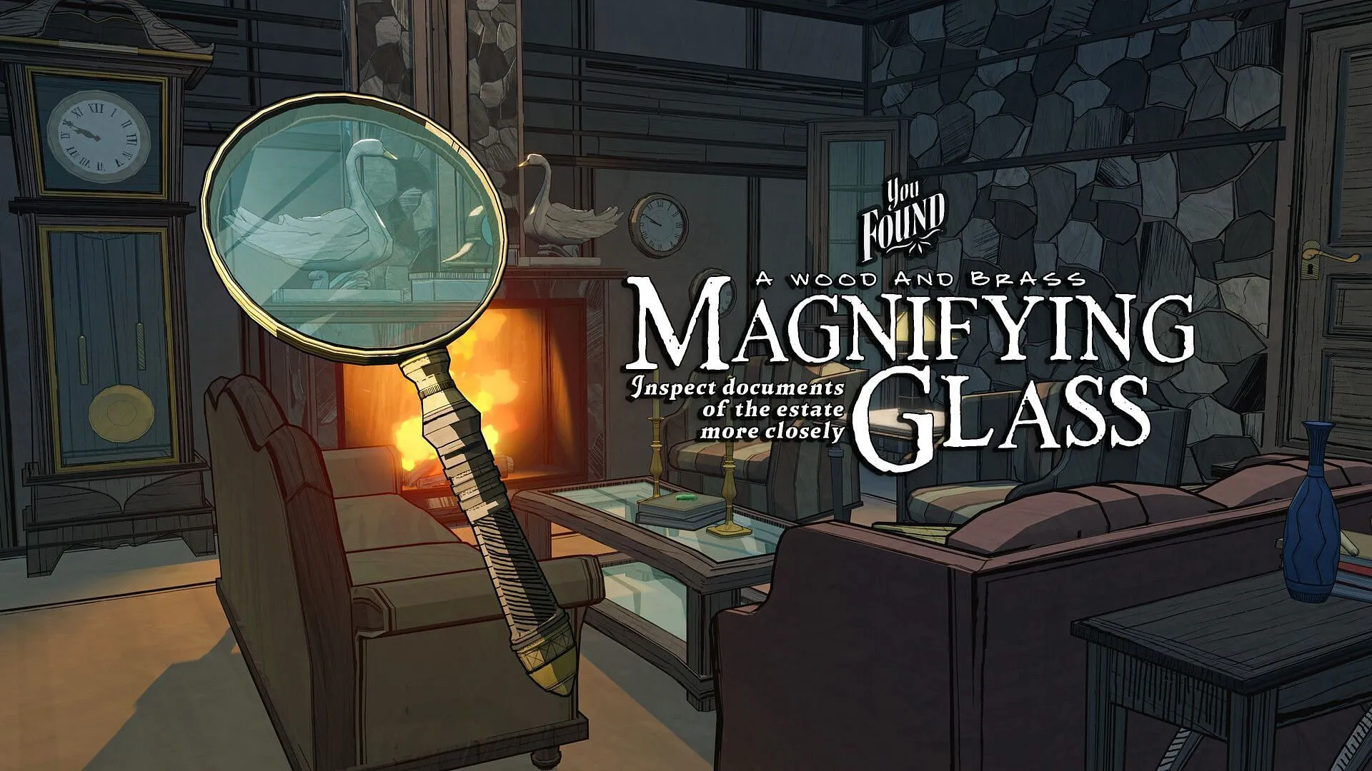 You can also get the Magnifying Glass at the desk (Image via Raw Fury)