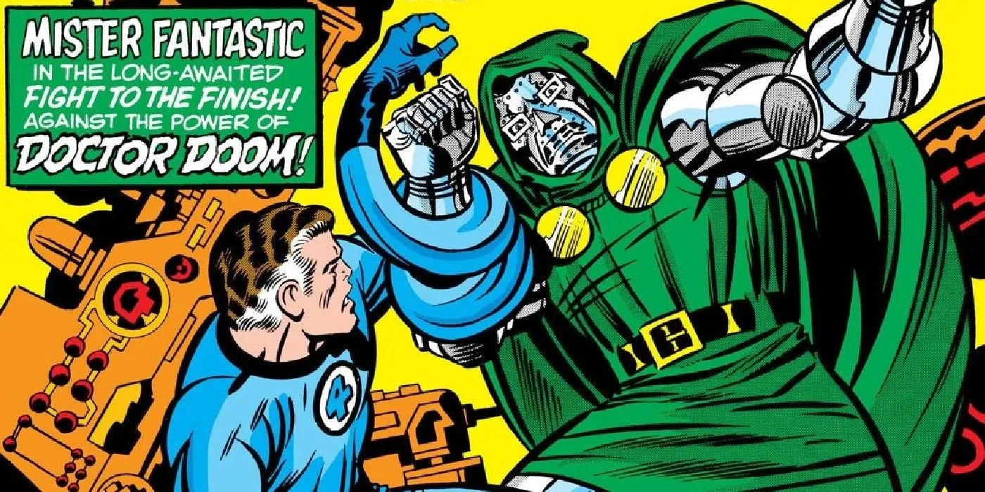 Reed Richards in combat against Dr. Doom