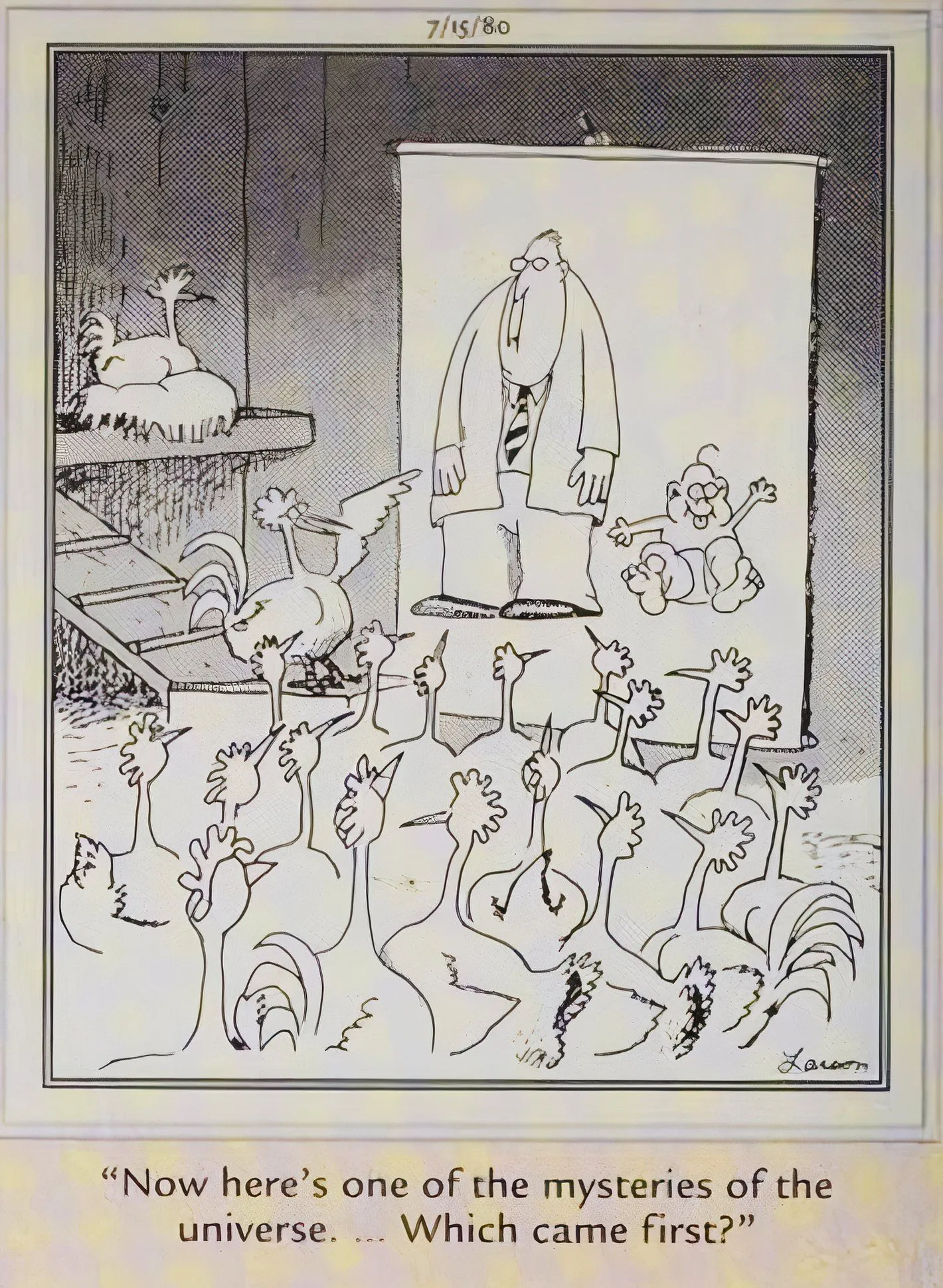 Far Side, chickens debating