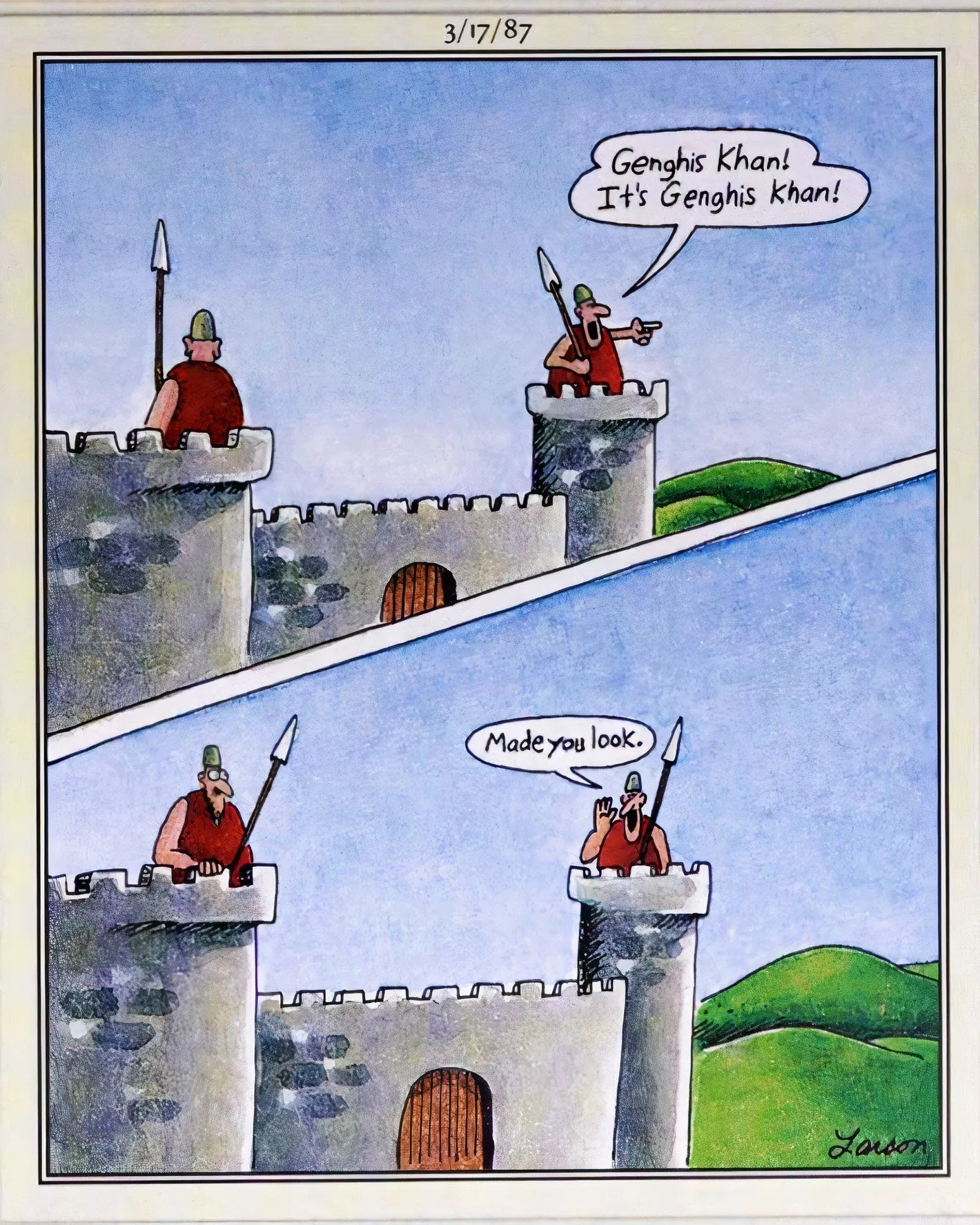 Far Side, castle guard
