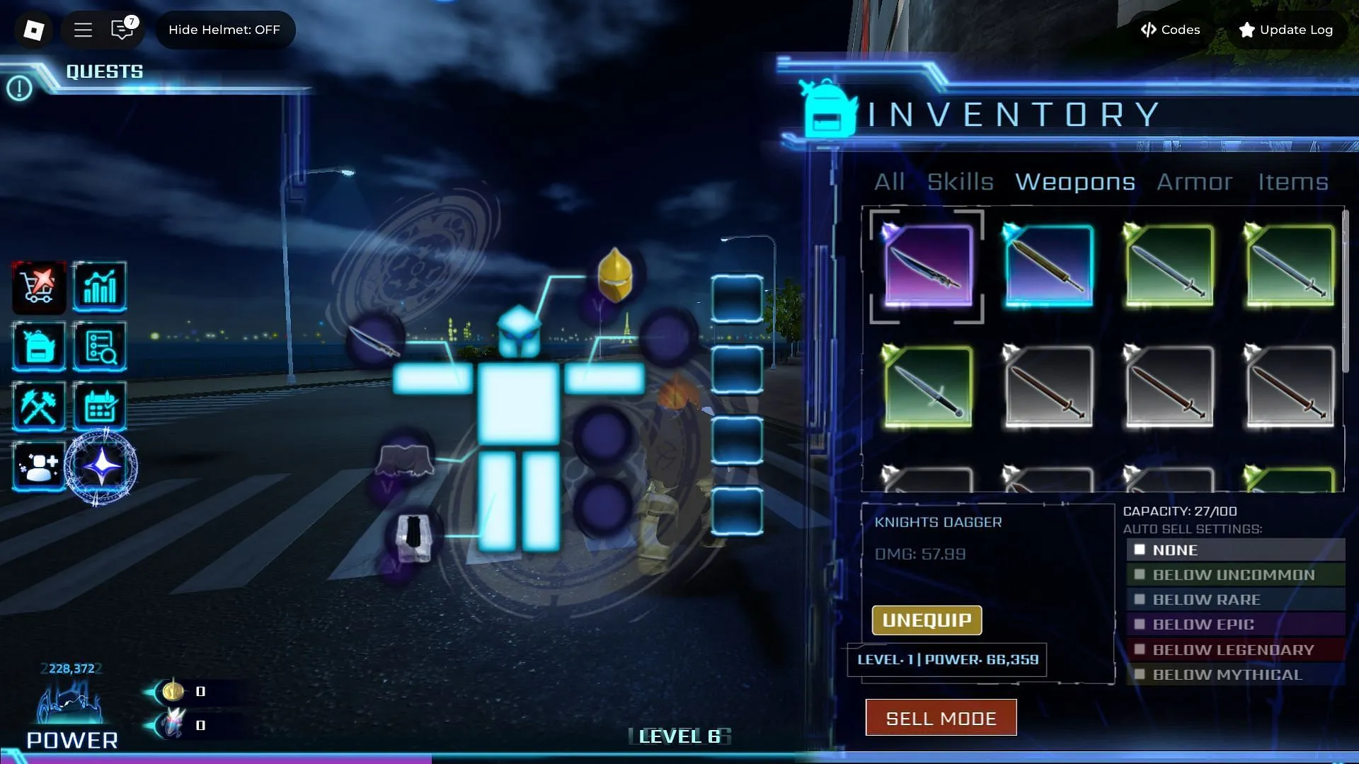 Weapon selection screen (Image via Roblox) Weapon selection screen (Image via Roblox)