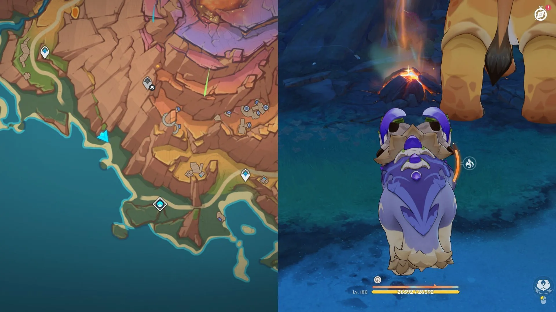 Break the Geothermal Vent to reveal the chest Break the Geothermal Vent to reveal the chest